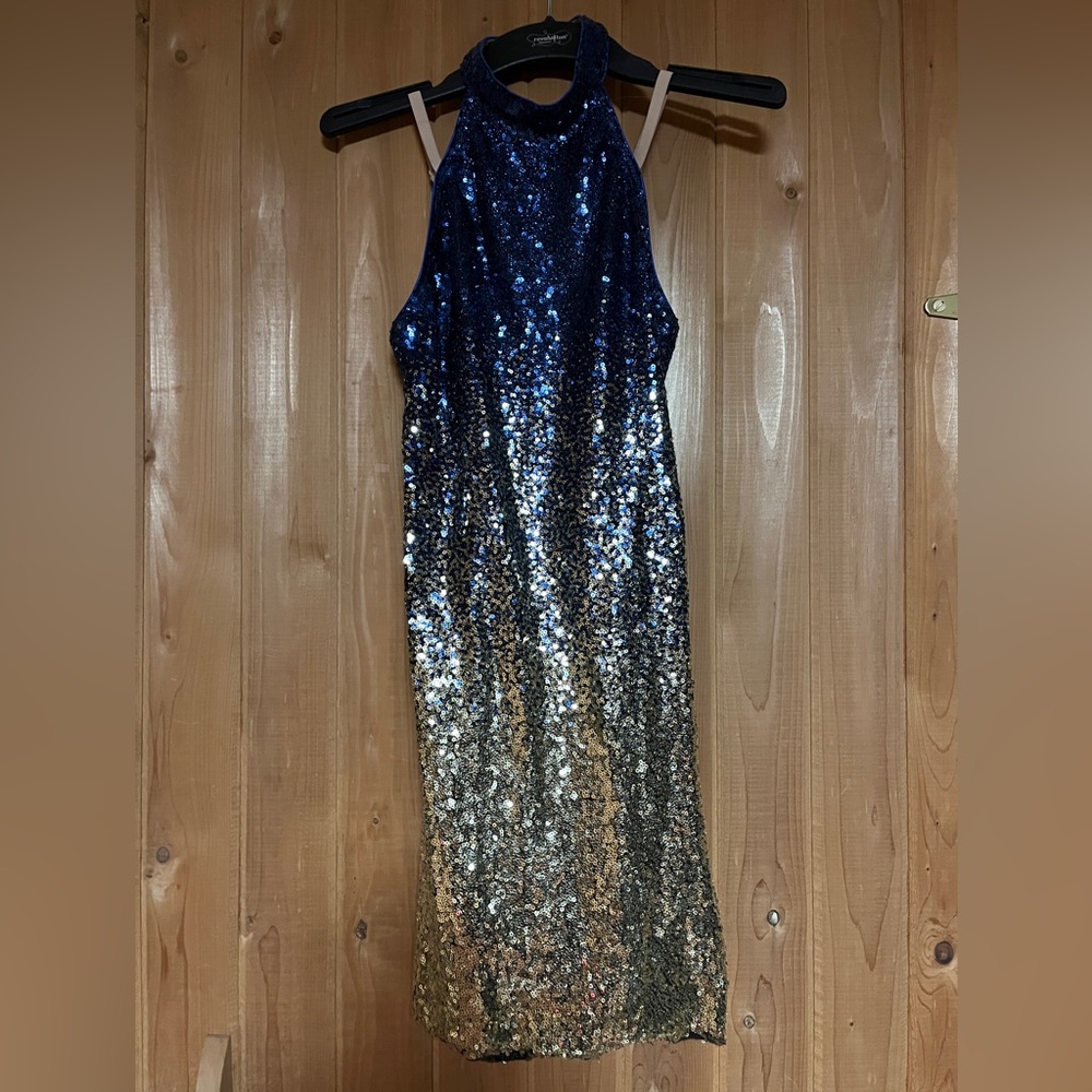 Spandex and ombré sequin mesh dance costume